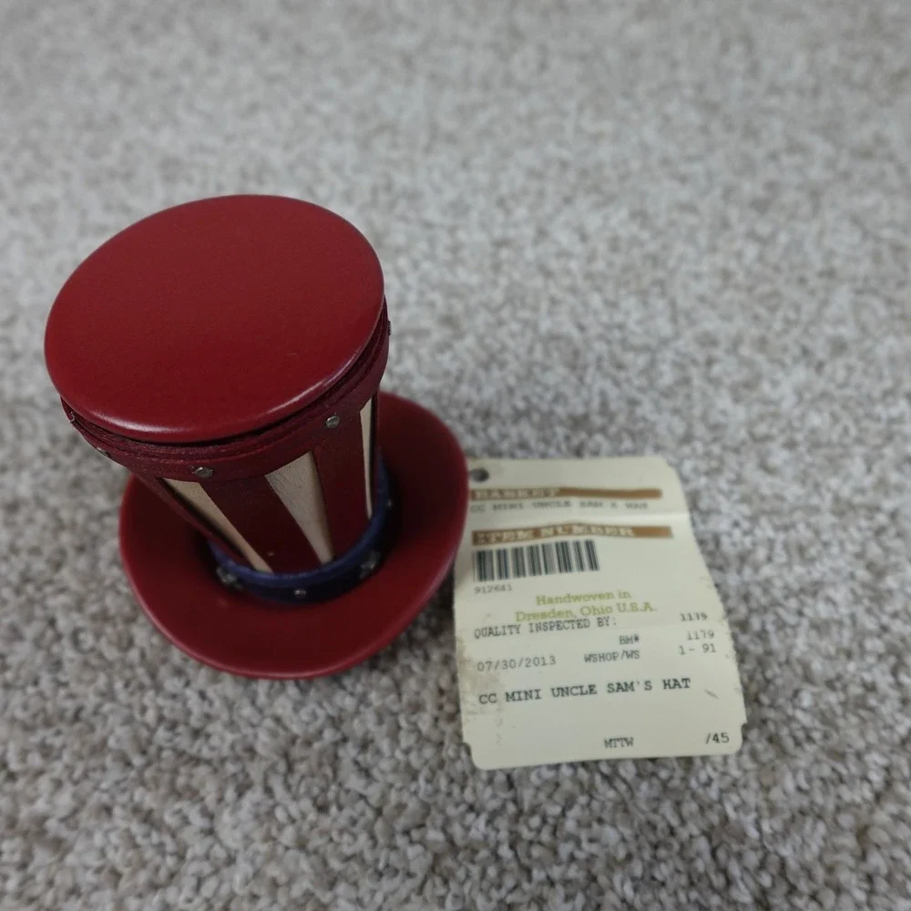 Longaberger 2013 Collector's Club Miniature Uncle Sam's Hat Basket Patriotic Red